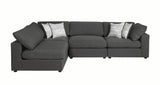 Serene Upholstered Rectangular Ottoman Charcoal - Ella Furniture