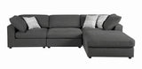 Serene Upholstered Rectangular Ottoman Charcoal - Ella Furniture