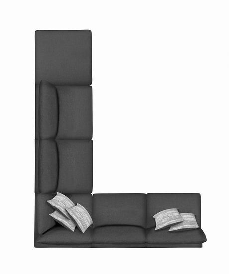 Serene Upholstered Rectangular Ottoman Charcoal - Ella Furniture
