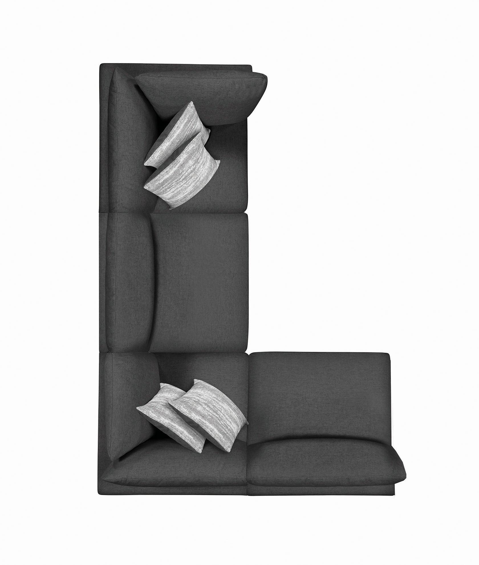 Serene Upholstered Rectangular Ottoman Charcoal - Ella Furniture