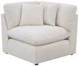 Hobson Cushion Seat Ottoman Off-white - Ella Furniture