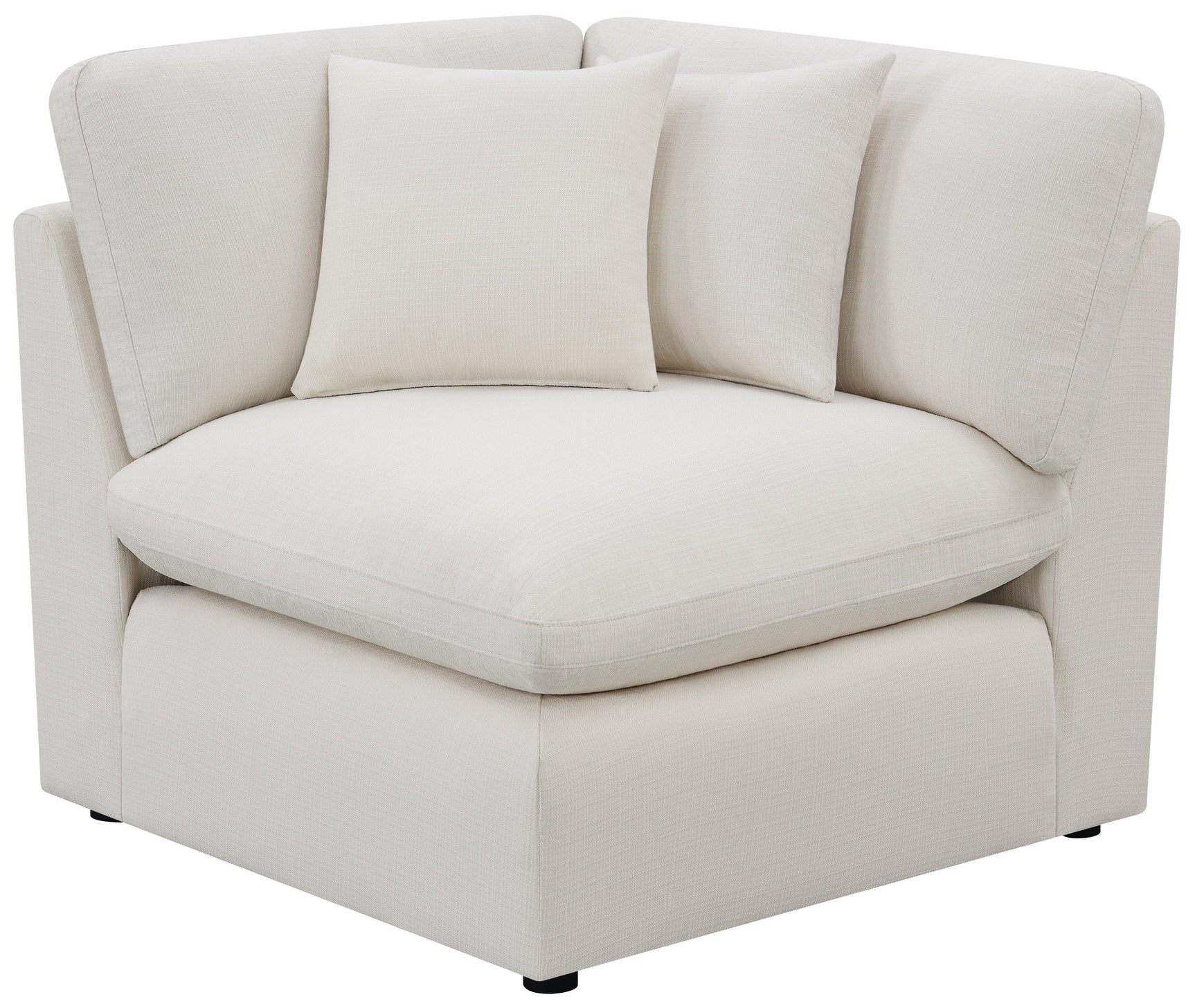 Hobson Cushion Seat Ottoman Off-white - Ella Furniture