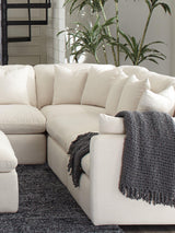 Hobson Cushion Seat Ottoman Off-white - Ella Furniture