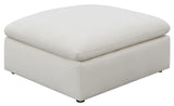 Hobson Cushion Seat Ottoman Off-white - Ella Furniture