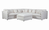 Hobson Cushion Seat Ottoman Off-white - Ella Furniture