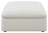 Hobson Cushion Seat Ottoman Off-white - Ella Furniture