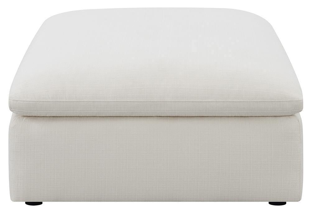 Hobson Cushion Seat Ottoman Off-white - Ella Furniture