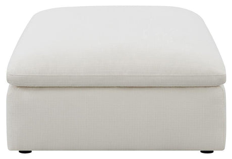 Hobson Cushion Seat Ottoman Off-white - Ella Furniture