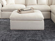 Hobson Cushion Seat Ottoman Off-white - Ella Furniture