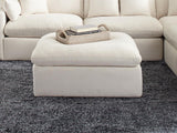 Hobson Cushion Seat Ottoman Off-white - Ella Furniture