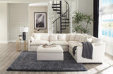 Hobson Cushion Seat Ottoman Off-white - Ella Furniture