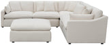 Hobson Cushion Seat Ottoman Off-white - Ella Furniture