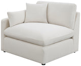 Hobson Cushion Seat Ottoman Off-white - Ella Furniture