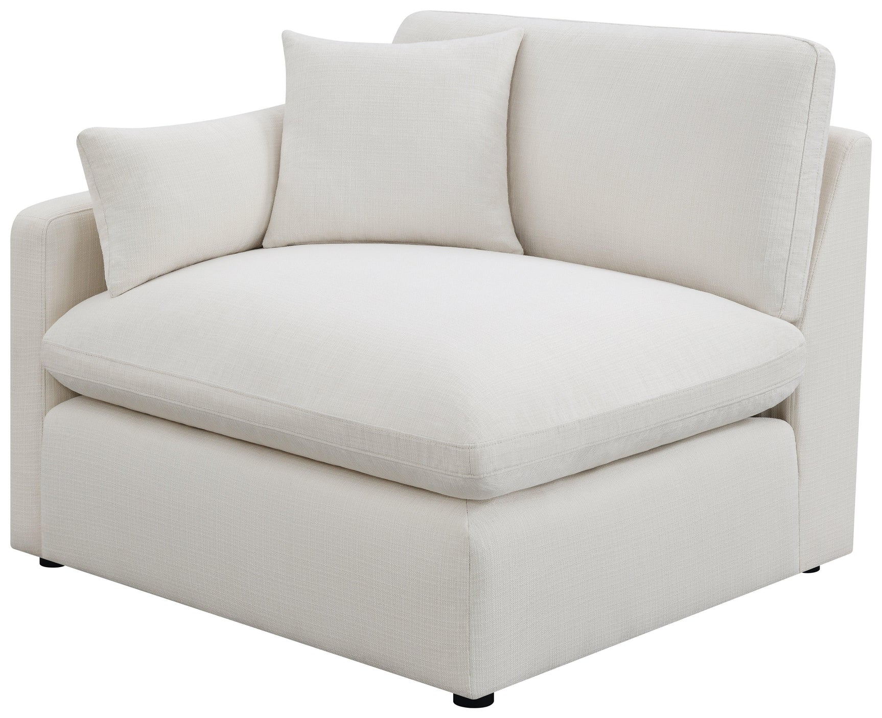 Hobson Cushion Seat Ottoman Off-white - Ella Furniture