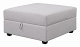 Cambria Square Storage Ottoman Grey - Ella Furniture