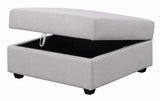 Cambria Square Storage Ottoman Grey - Ella Furniture