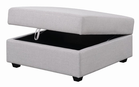 Cambria Square Storage Ottoman Grey - Ella Furniture
