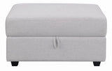 Cambria Square Storage Ottoman Grey - Ella Furniture