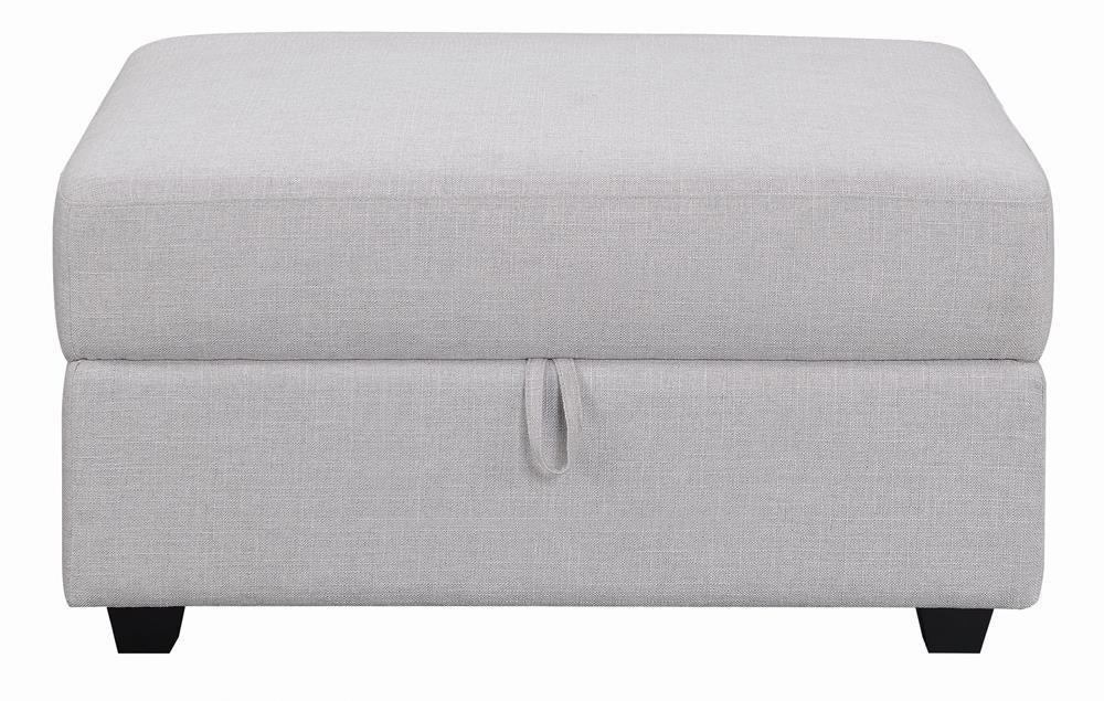 Cambria Square Storage Ottoman Grey - Ella Furniture
