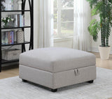 Cambria Square Storage Ottoman Grey - Ella Furniture