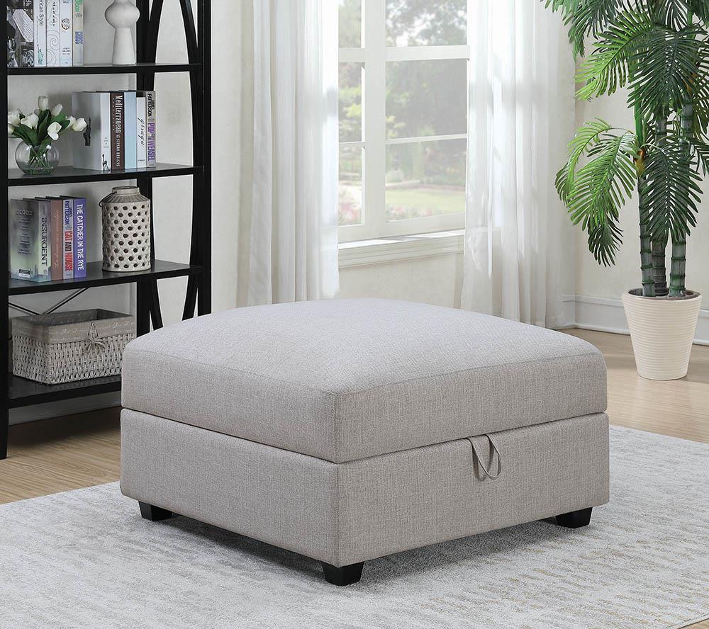 Cambria Square Storage Ottoman Grey - Ella Furniture
