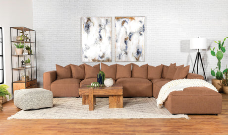 Jennifer Upholstered Ottoman Terracotta - Ella Furniture