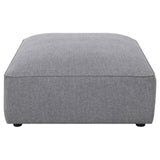 Jennifer Square Upholstered Ottoman Grey - Ella Furniture