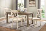 Janina Natural Teal Finish Modern Sleek Solid Wood And Veneers Rectangular Dining Set - Ella Furniture