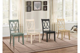 Janina Natural Teal Finish Modern Sleek Solid Wood And Veneers Rectangular Dining Set - Ella Furniture