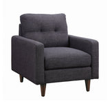 Watsonville Tufted Back Loveseat Grey - Ella Furniture