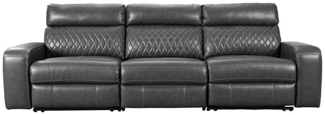 Samperstone Gray 3-Piece Power Reclining Sectional - Ella Furniture