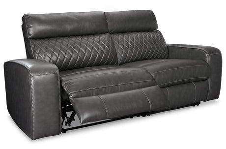 Samperstone Gray 2-Piece Power Reclining Sectional - Ella Furniture
