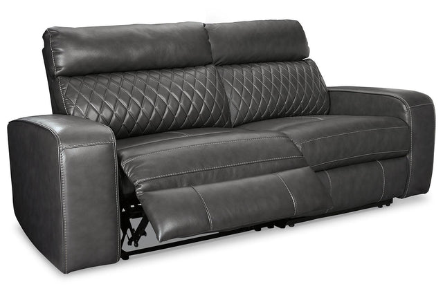 Samperstone Gray 2-Piece Power Reclining Sectional - Ella Furniture