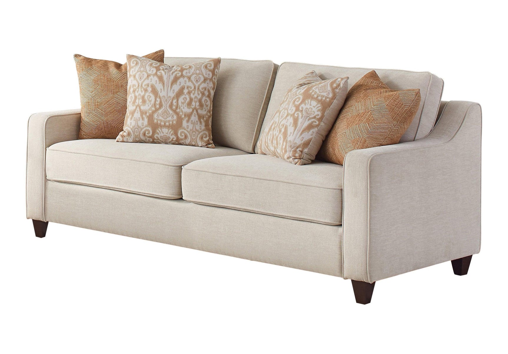 Christine Upholstered Cushion Back Sofa Beige - Ella Furniture