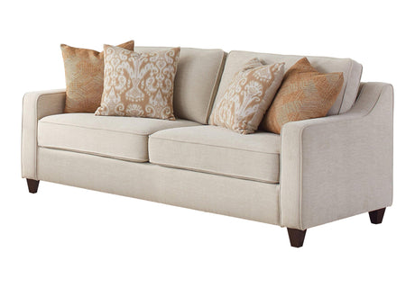 Christine Upholstered Cushion Back Sofa Beige - Ella Furniture