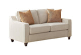Christine Upholstered Cushion Back Loveseat Beige - Ella Furniture