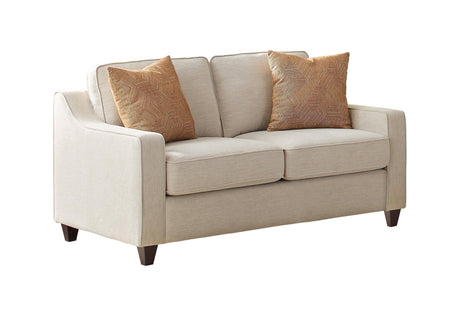 Christine Upholstered Cushion Back Loveseat Beige - Ella Furniture