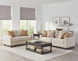 Christine Upholstered Cushion Back Loveseat Beige - Ella Furniture