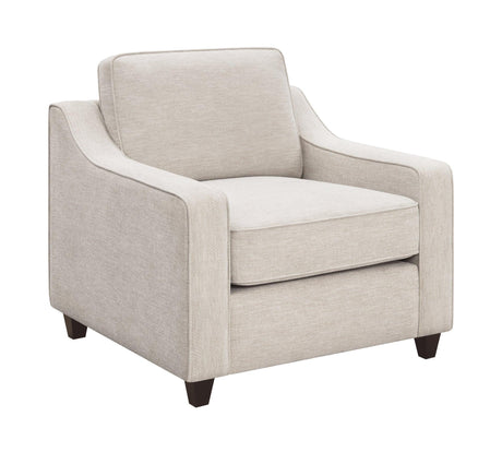 Christine Upholstered Cushion Back Chair Beige - Ella Furniture