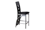 Sona Black Modern Faux Leather Upholstered Seat Glass Top Square Counter Height Dining Room Set - Ella Furniture