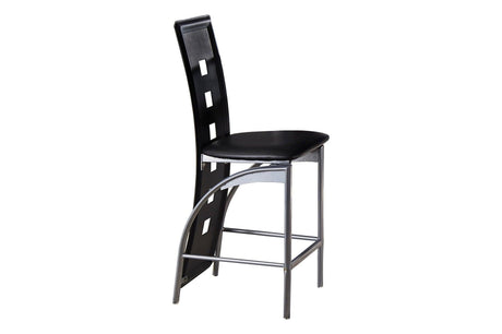 Sona Black Modern Faux Leather Upholstered Seat Glass Top Square Counter Height Dining Room Set - Ella Furniture