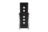 Sona Black Modern Faux Leather Upholstered Seat Glass Top Square Counter Height Dining Room Set - Ella Furniture