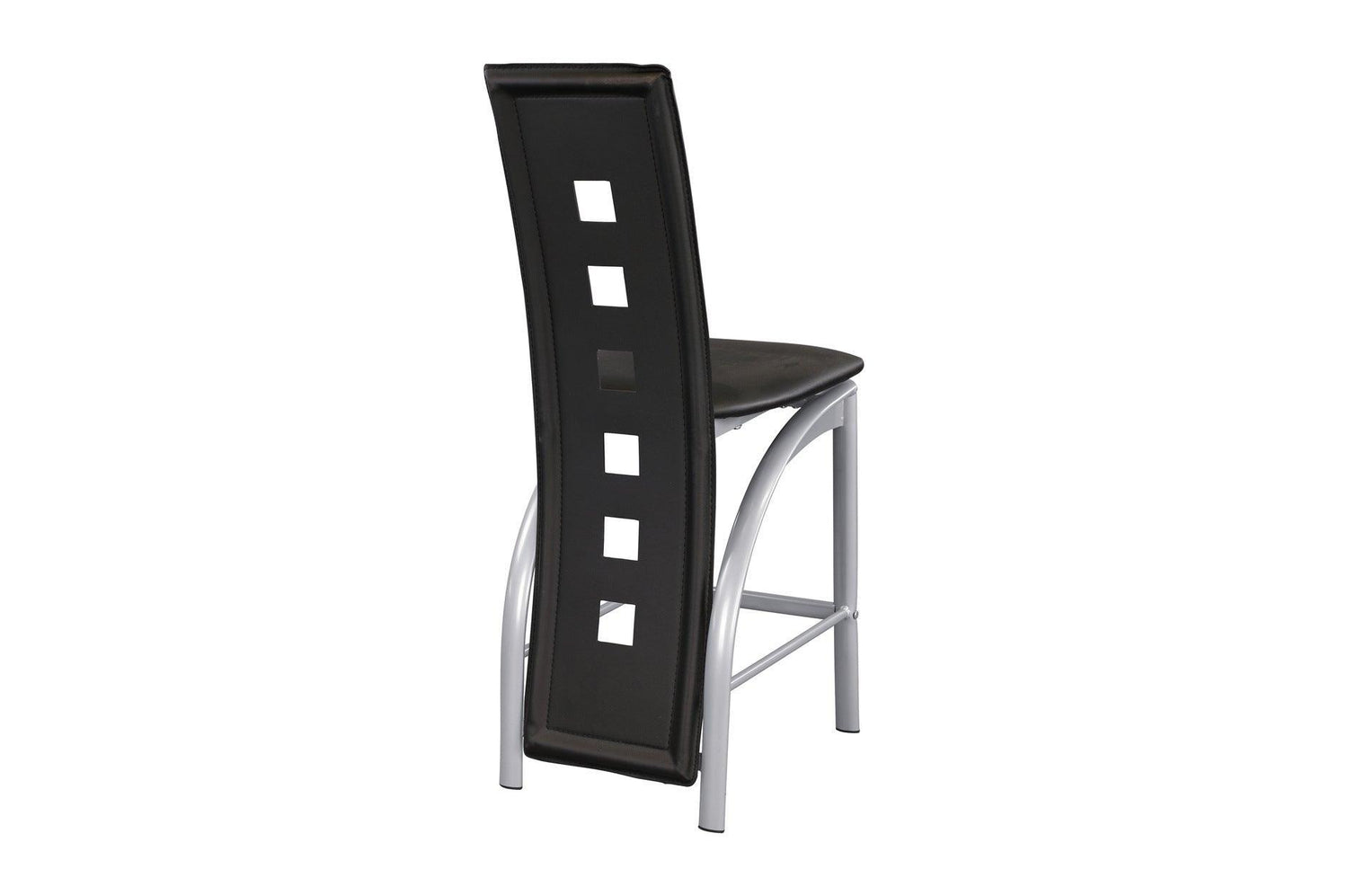 Sona Black Modern Faux Leather Upholstered Seat Glass Top Square Counter Height Dining Room Set - Ella Furniture