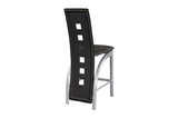 Sona Black Modern Faux Leather Upholstered Seat Glass Top Square Counter Height Dining Room Set - Ella Furniture