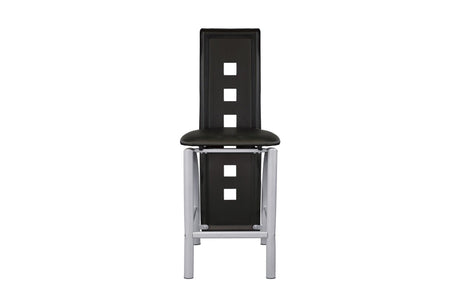Sona Black Modern Faux Leather Upholstered Seat Glass Top Square Counter Height Dining Room Set - Ella Furniture
