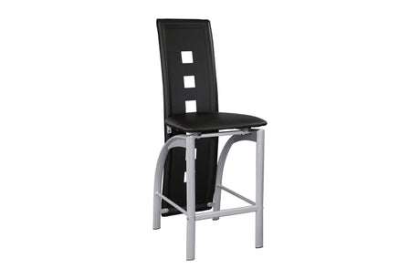Sona Black Modern Faux Leather Upholstered Seat Glass Top Square Counter Height Dining Room Set - Ella Furniture