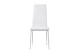 Florian White Modern Contemporary Faux Leather Upholstered Glass Top Rectangular Dining Room Set - Ella Furniture