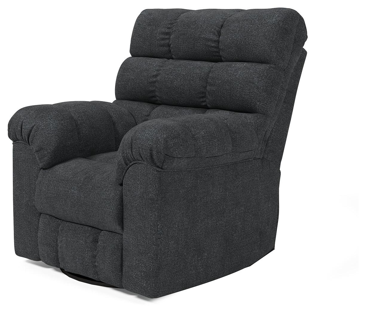 Wilhurst Marine Chenille Recliner - Ella Furniture