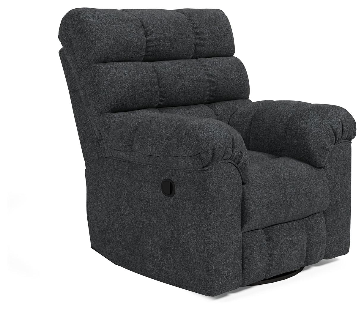 Wilhurst Marine Chenille Recliner - Ella Furniture