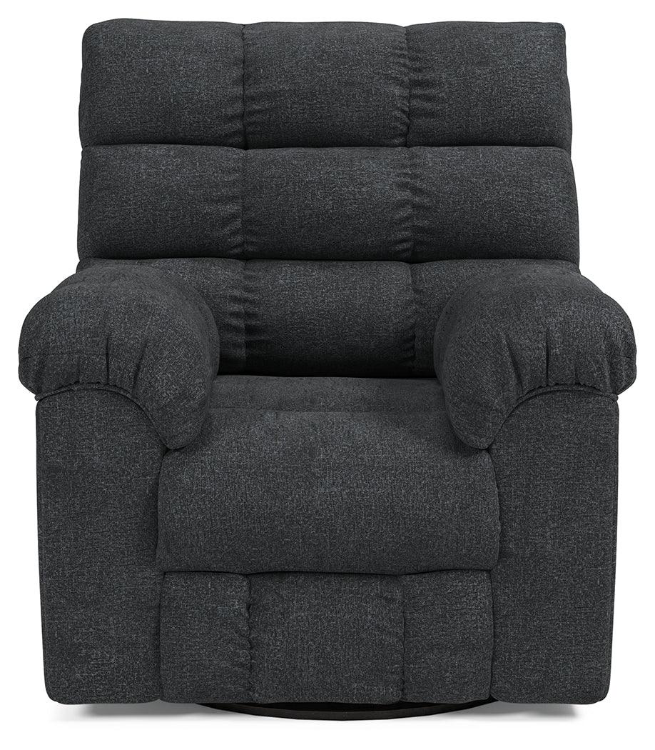 Wilhurst Marine Chenille Recliner - Ella Furniture